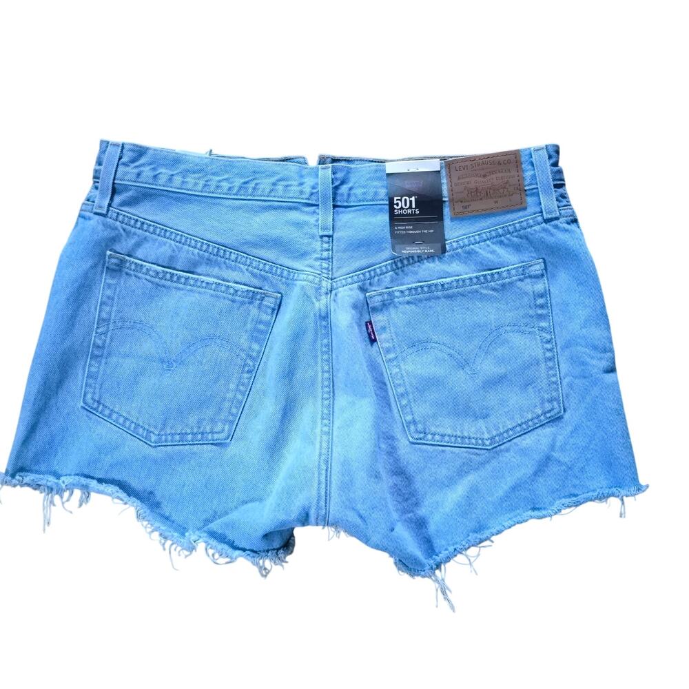 NWT, Levi's 501 Women's High Rise Shorts Blue, Size 31 - Picture 7 of 9